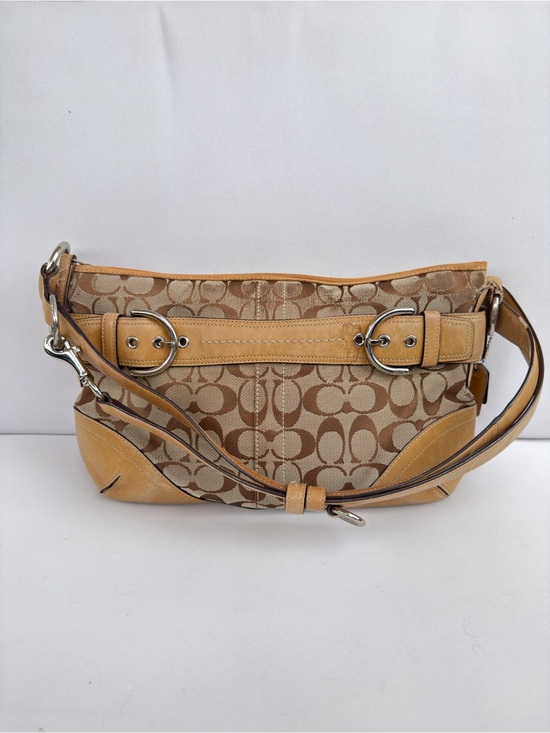 Coach Handbags - Coach Legacy Y2K Signature Hobo Brown Monogram Crossbody Shoulder Bag 7077